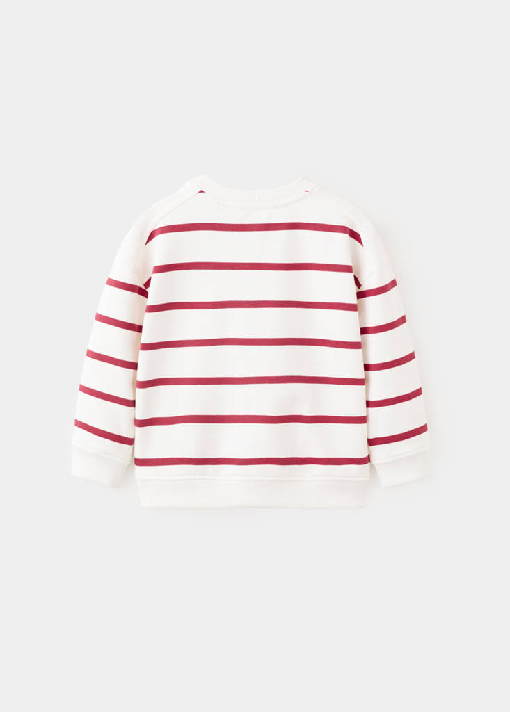 Pocket stripes sweatshirt — Red