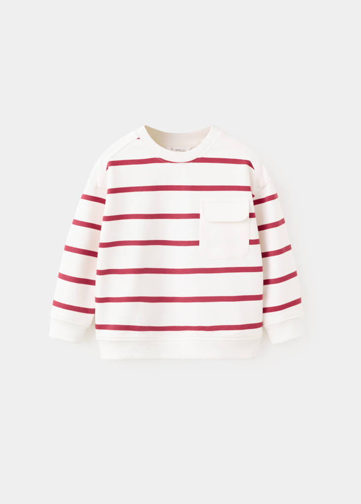 Pocket stripes sweatshirt — Red