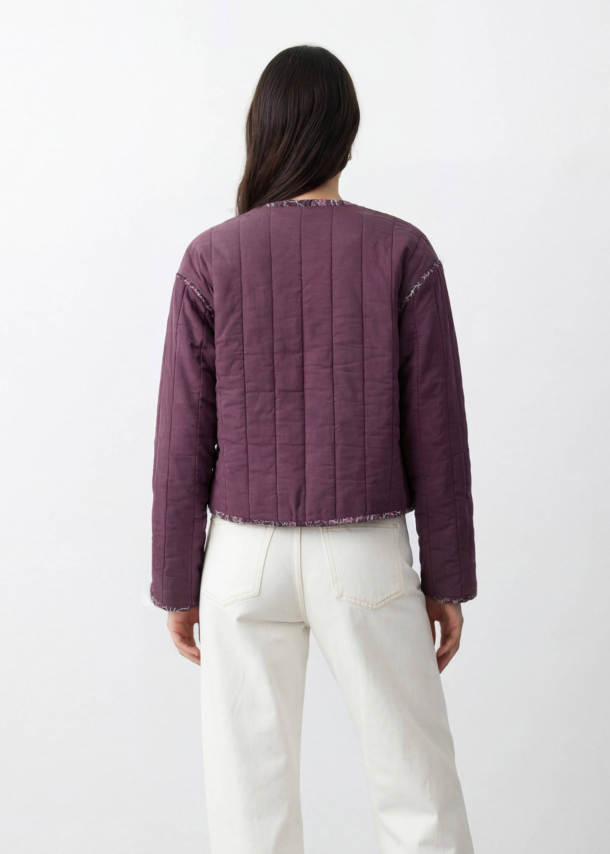 Reversible printed quilted jacket - Details of the article 3