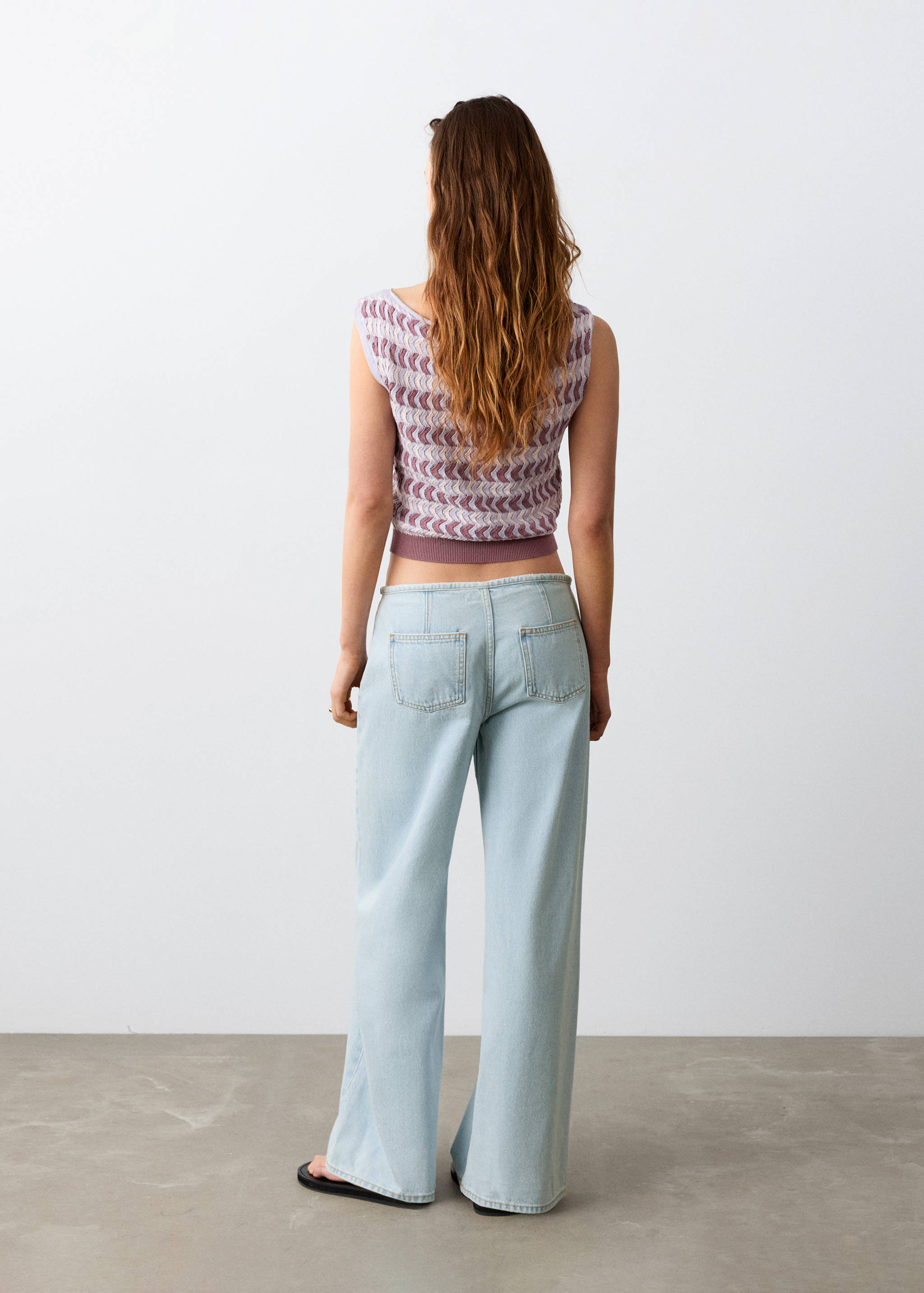 Wide leg tie-waist jeans - Reverse of the article