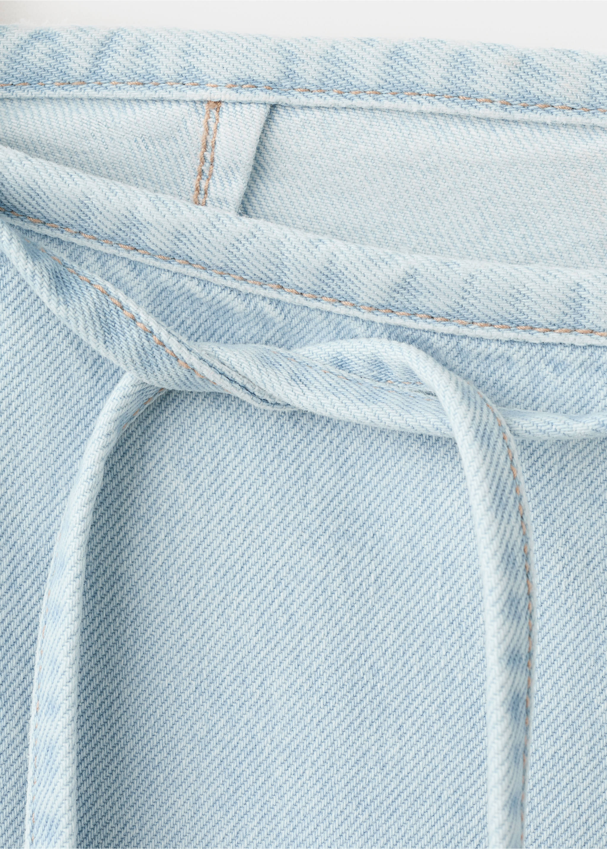 Wide leg tie-waist jeans - Details of the article 0, Bleach Blue. Ref: 27075156-00.