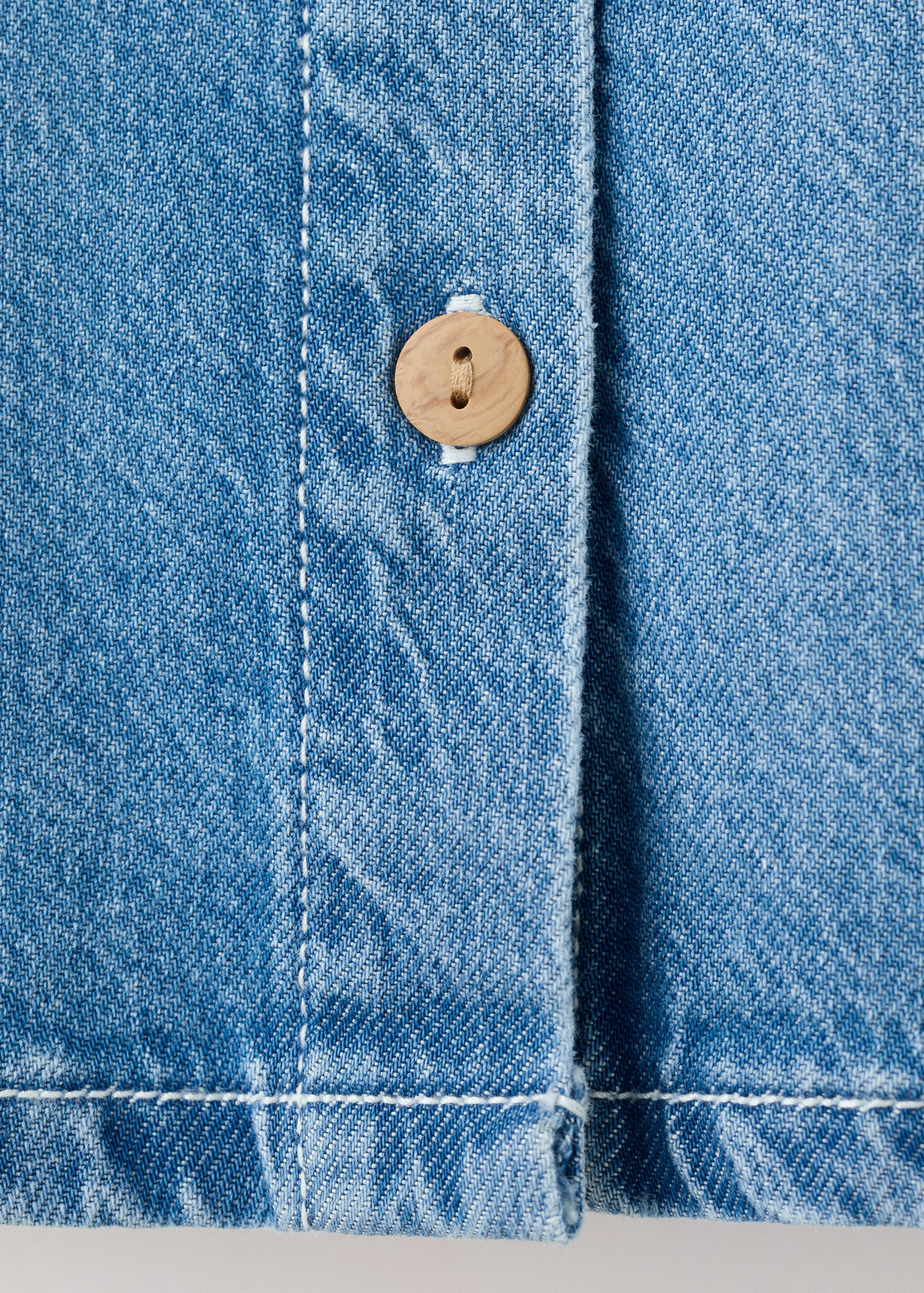 Blusa vaquera cuello babydoll - Detalle del artículo 0