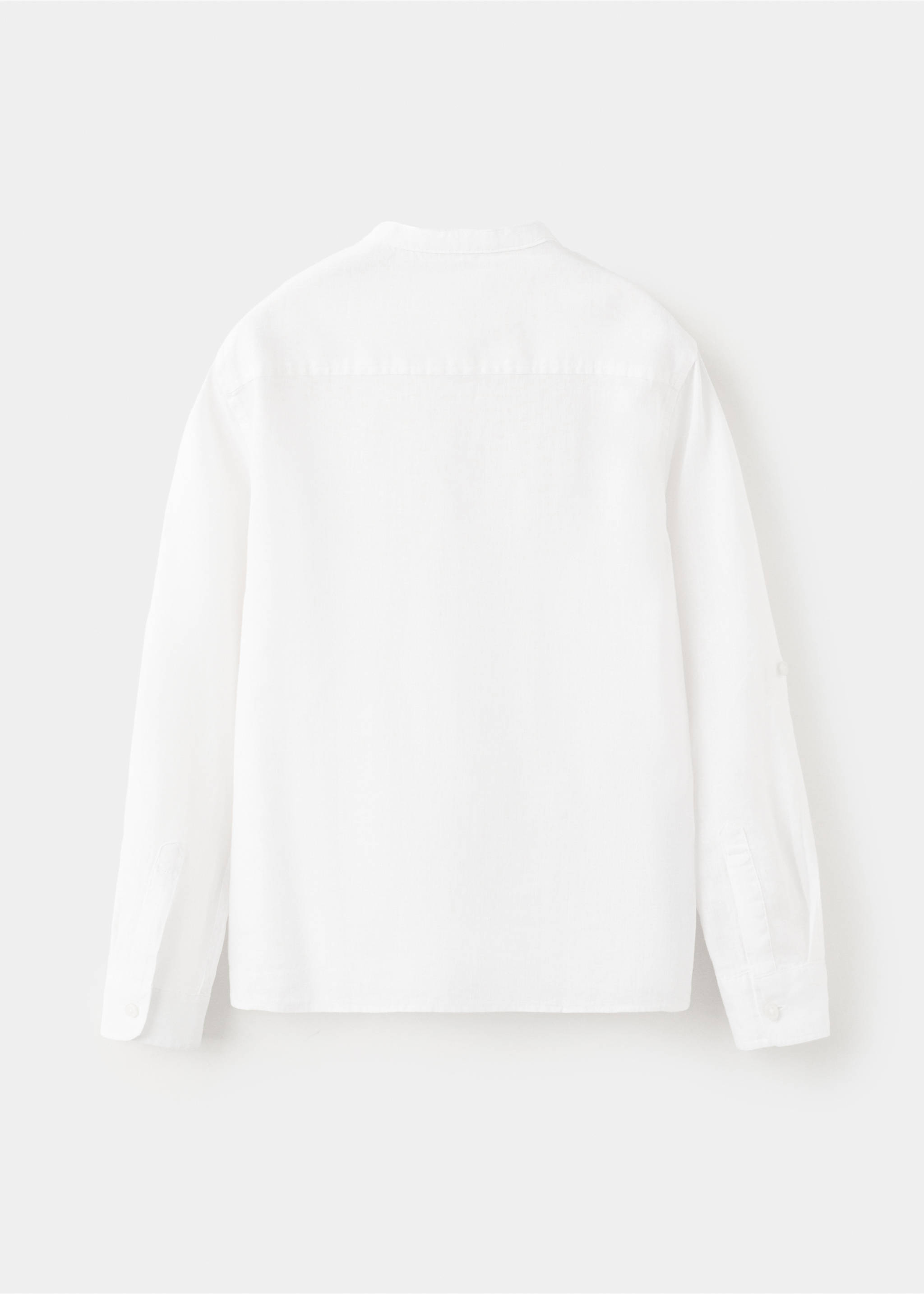 Linen-blend shirt - Reverse of the article, White. Ref: 27075807-00.