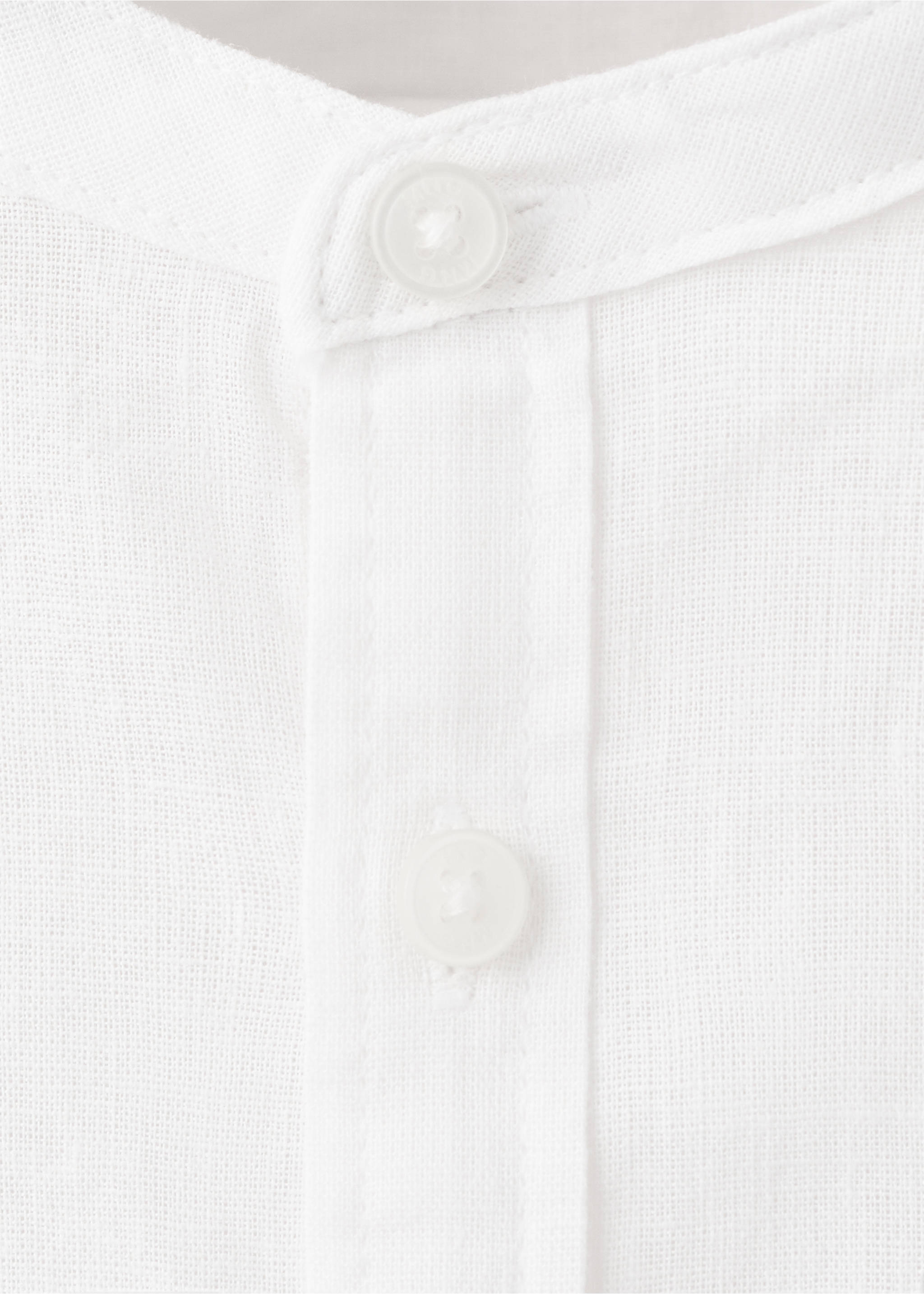Linen-blend shirt - Details of the article 8, White. Ref: 27075807-00.