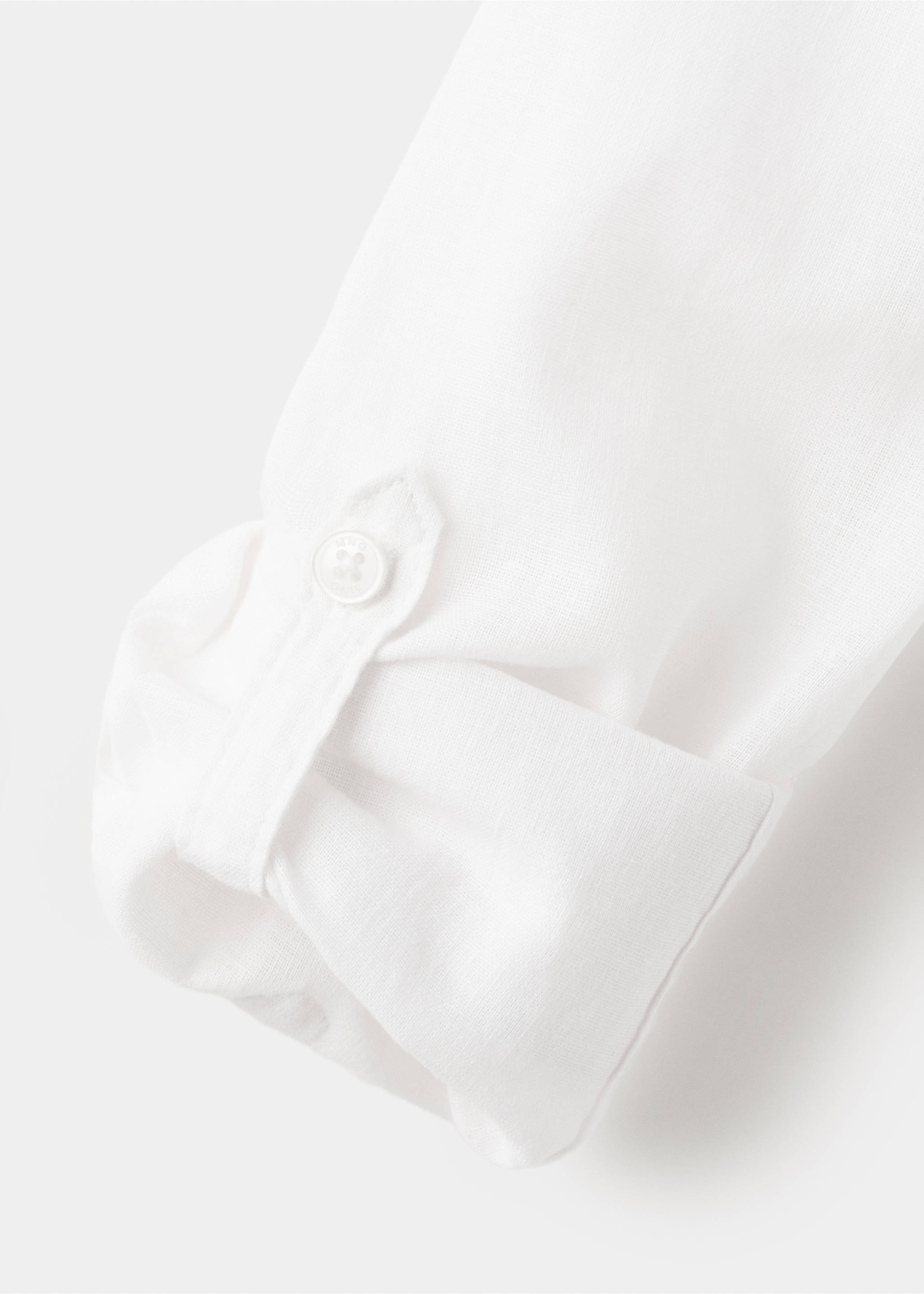 Linen-blend shirt - Details of the article 0, White. Ref: 27075807-00.