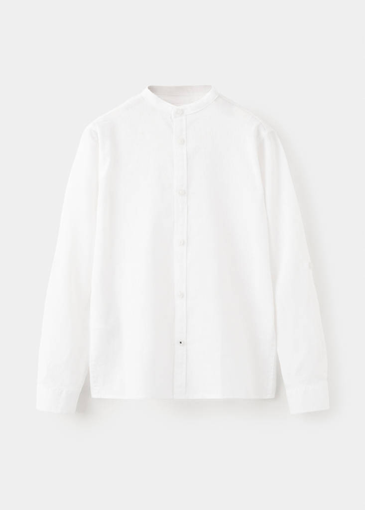 Linen-blend shirt — White