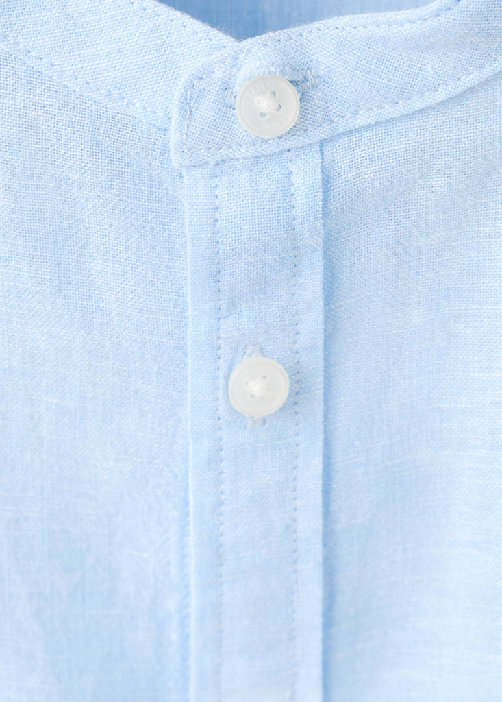 Linen-blend shirt — Sky Blue