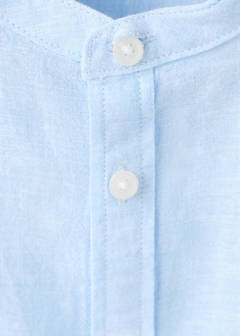 Linen-blend shirt — Sky Blue 3