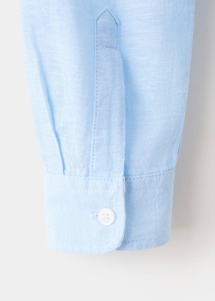 Linen-blend shirt — Sky Blue