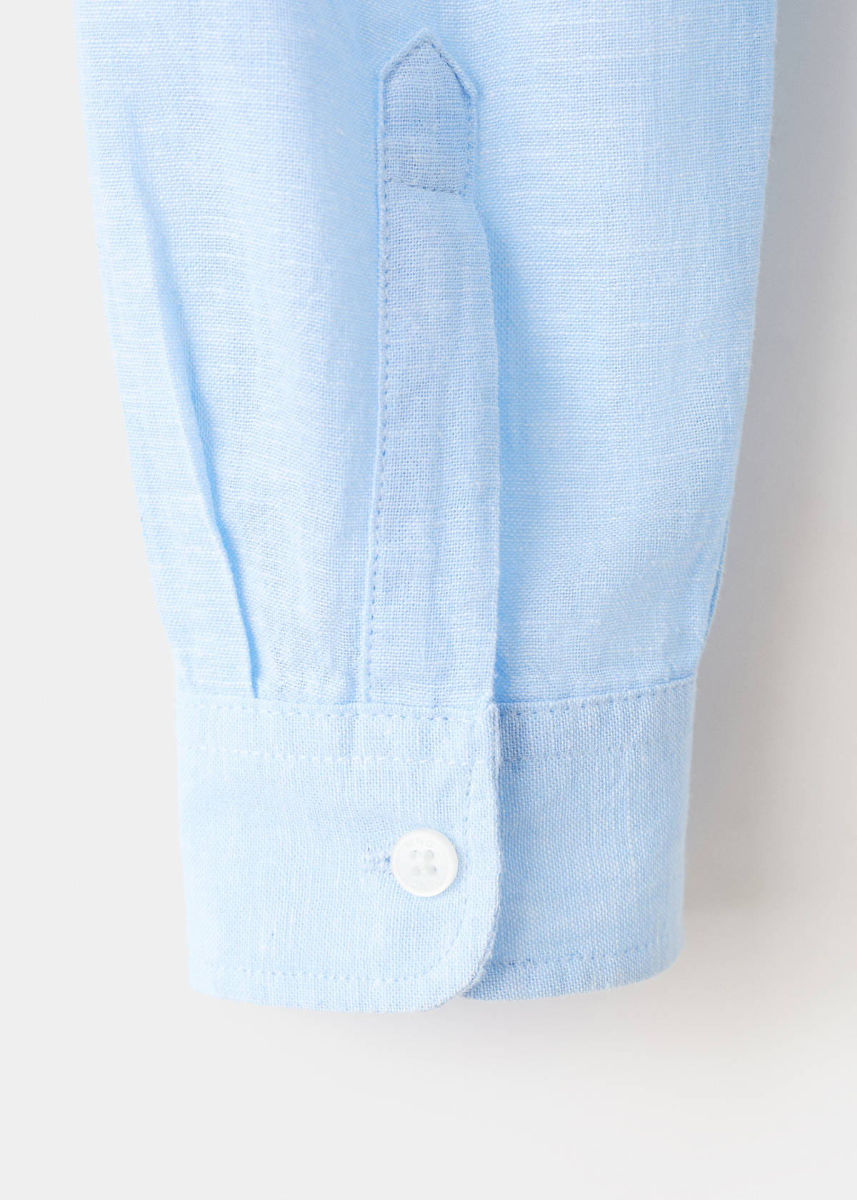 Linen-blend shirt — Sky Blue