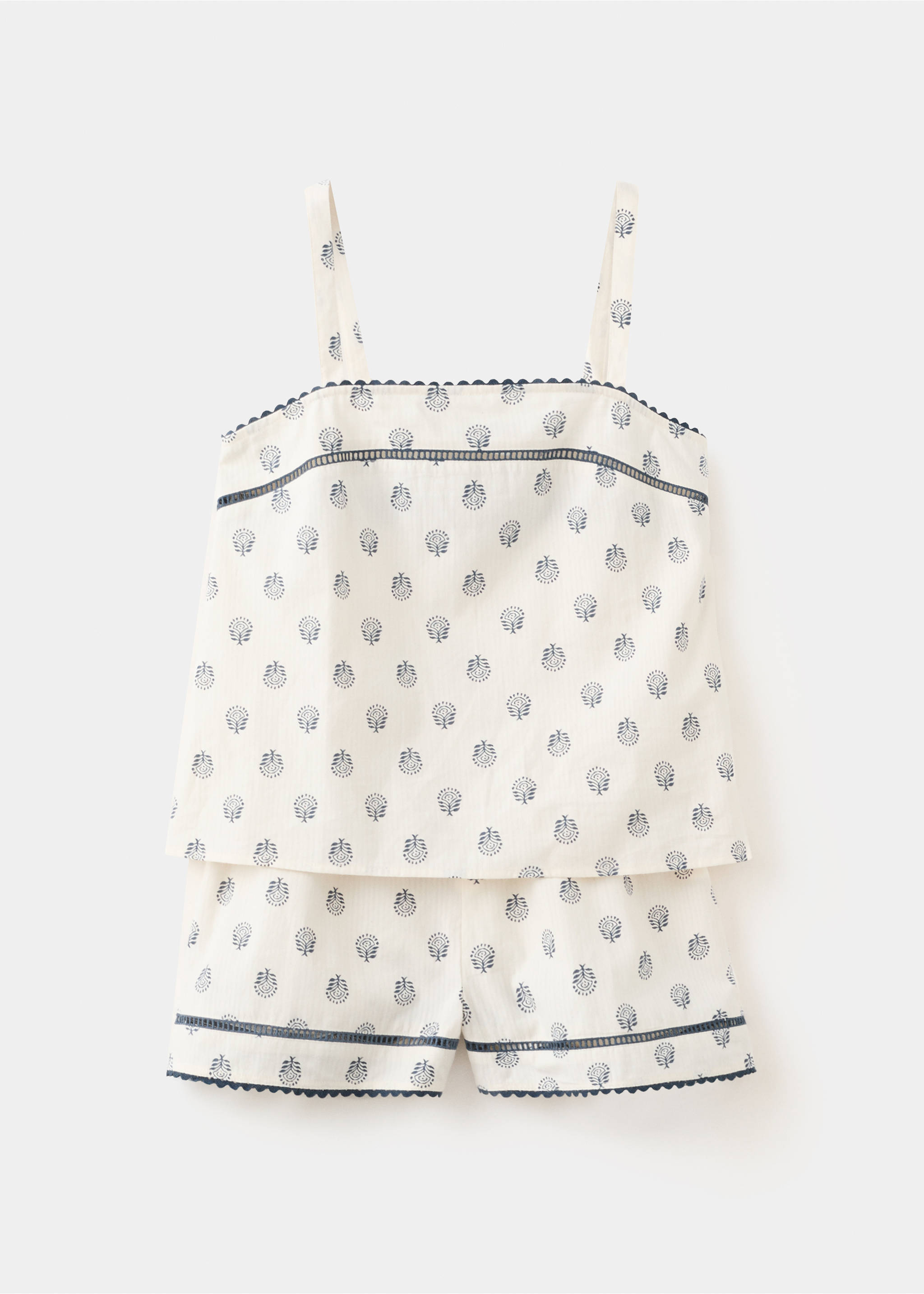 Pijama curt estampat - Article sense model, Blanc trencat. Ref: 27075809-00.