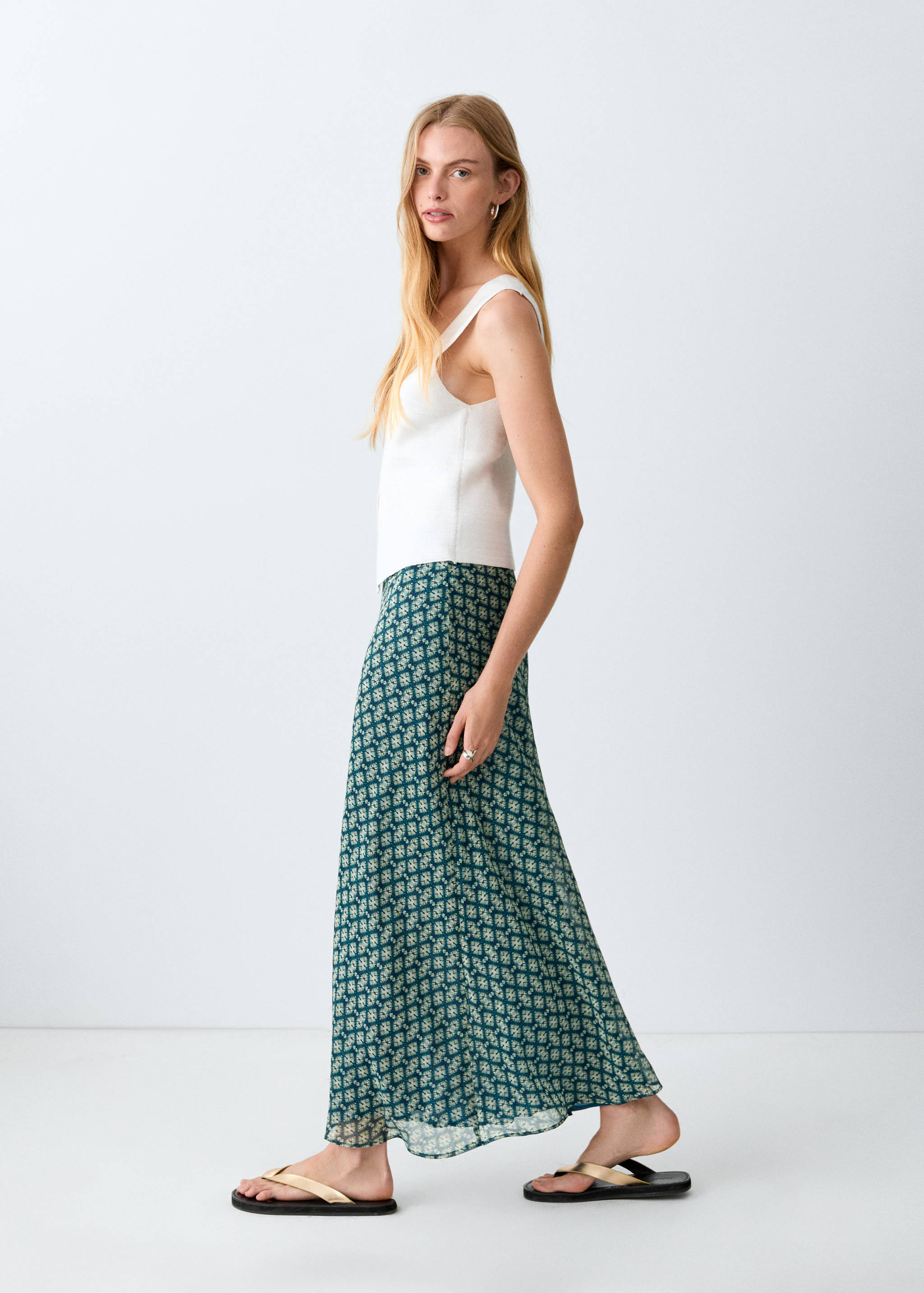Flowy printed skirt - Medium plane