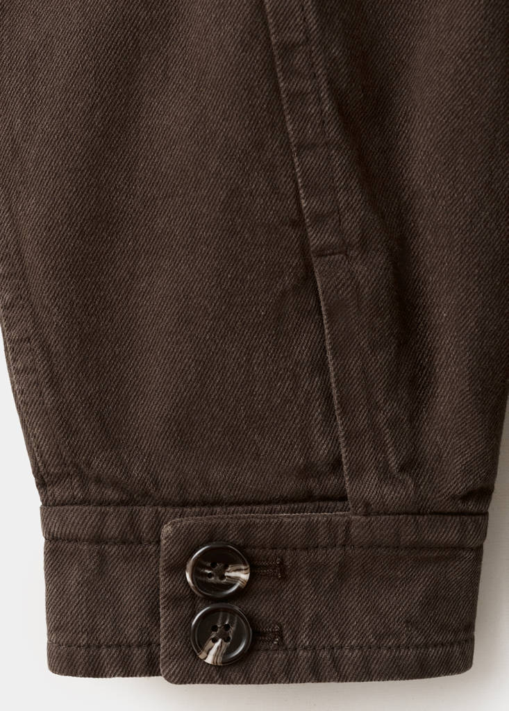Oversized denim parka with pockets — Chocolate