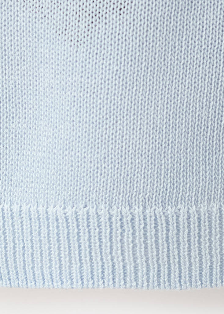 Fine-knit straight-fit cardigan — Sky Blue