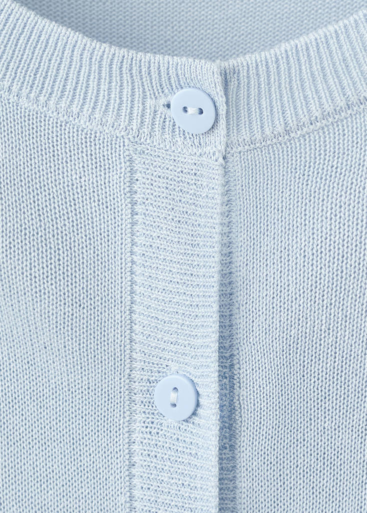 Fine-knit straight-fit cardigan — Sky Blue