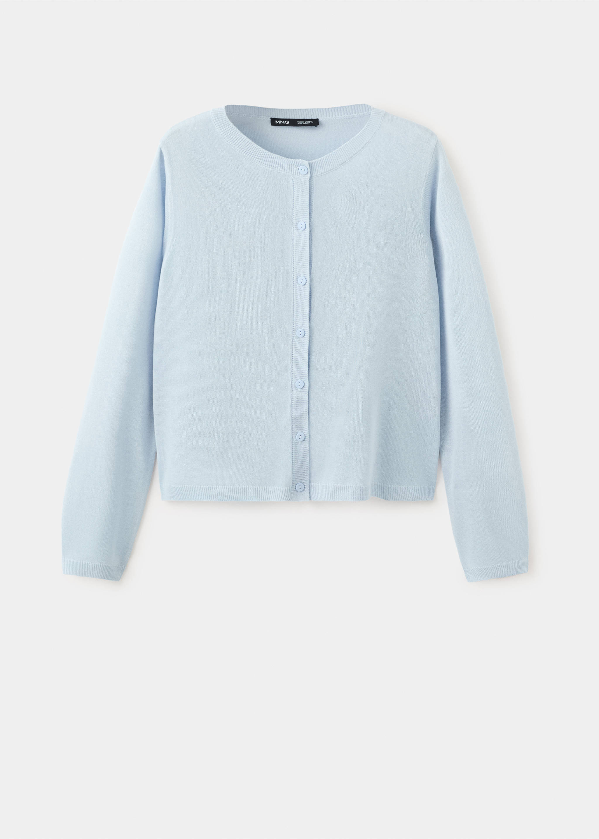 Fine-knit straight-fit cardigan - Article without model, Sky Blue. Ref: 27075819-00.