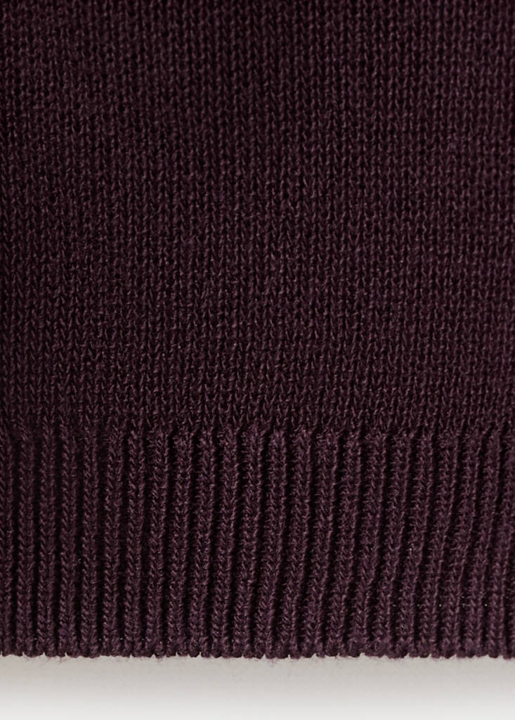 Fine-knit straight-fit cardigan — Wine