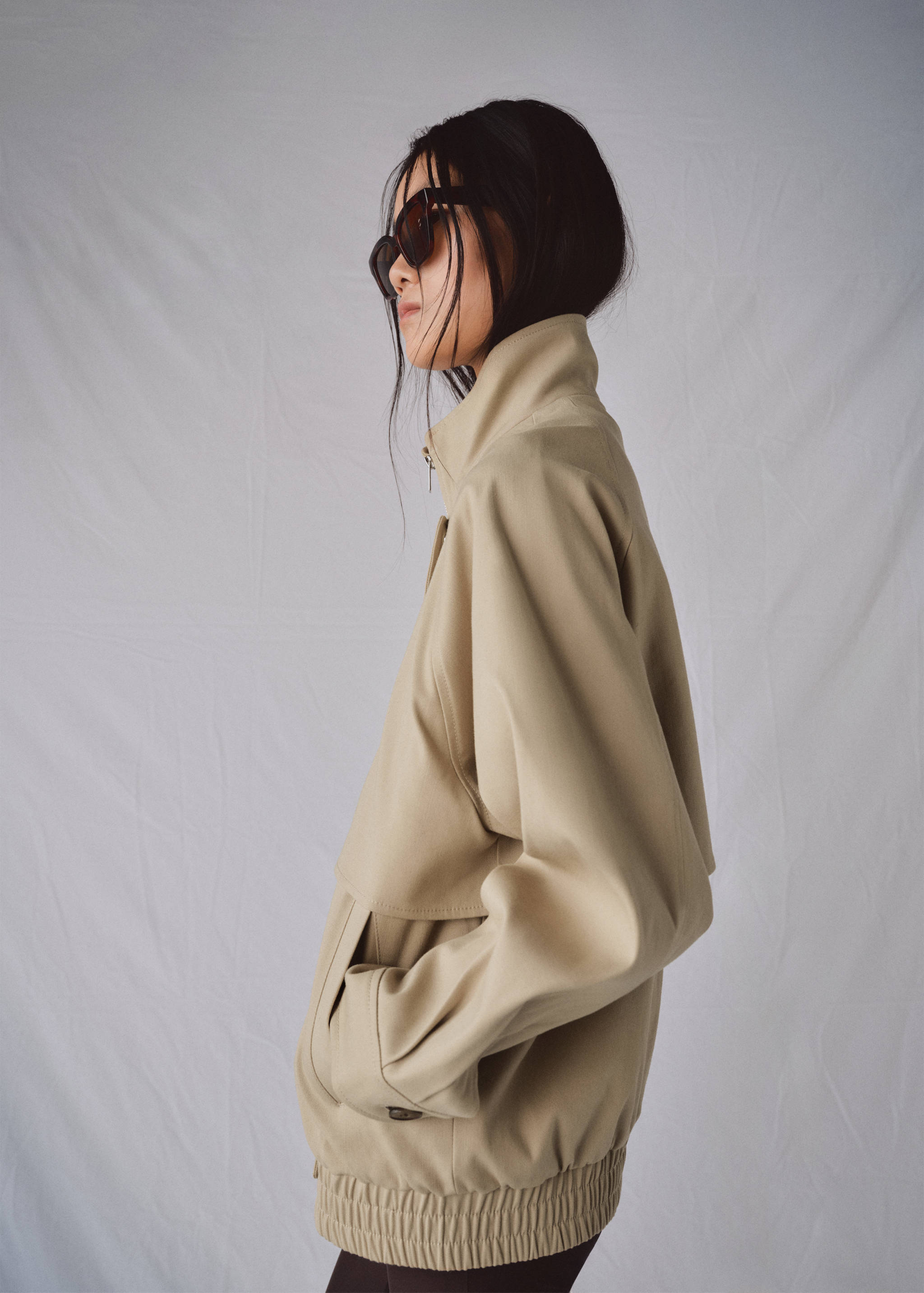 Cotton jacket with pockets - Medium plane