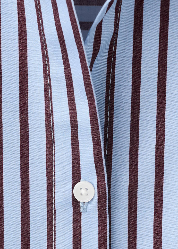 Striped cotton shirt — Sky Blue