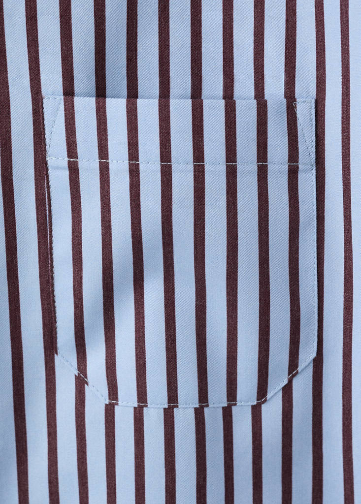 Striped cotton shirt — Sky Blue