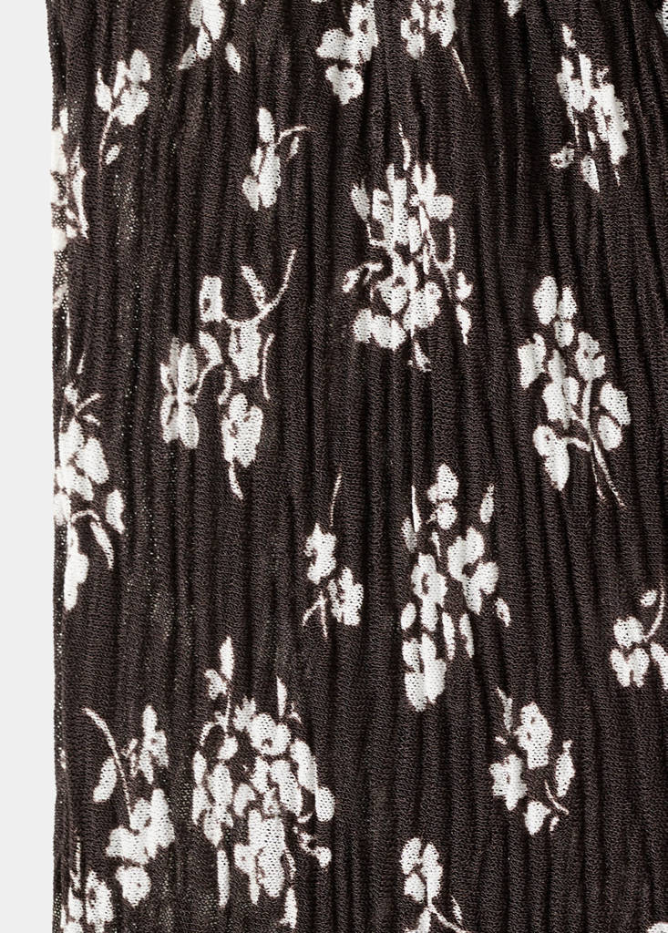 Floral-print midi-dress — Brown