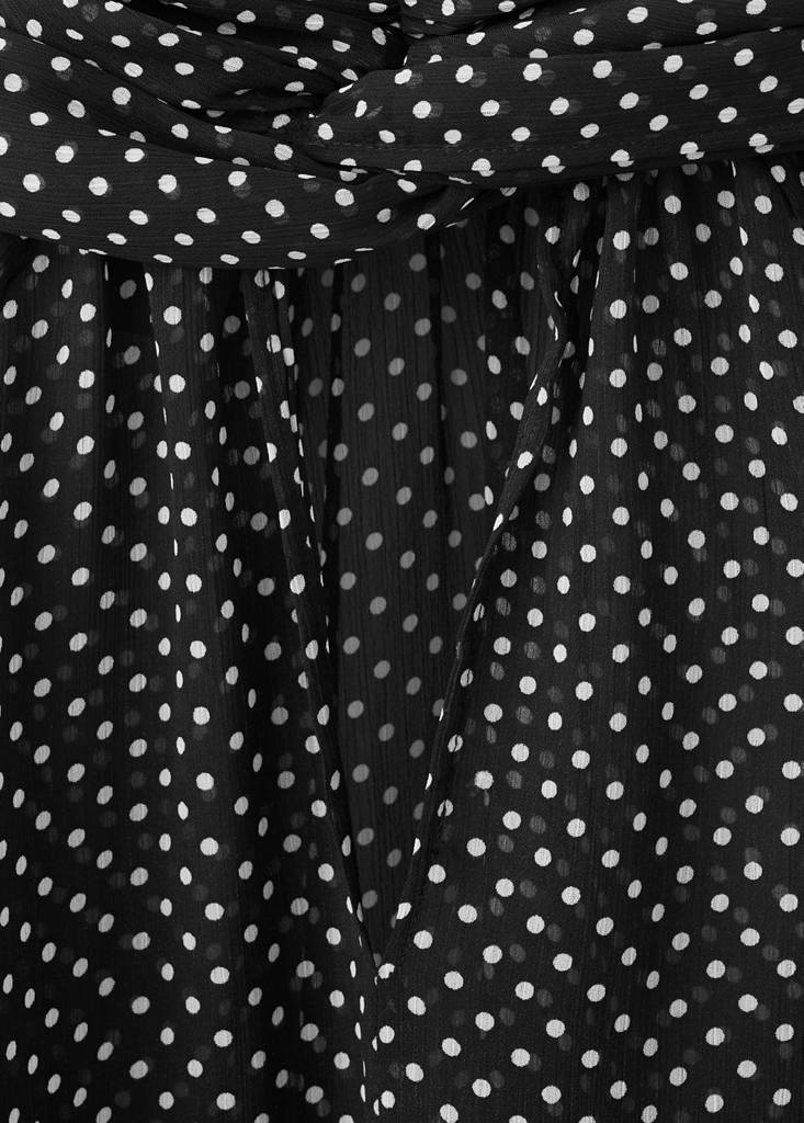 Polka dot high-neck blouse — Black