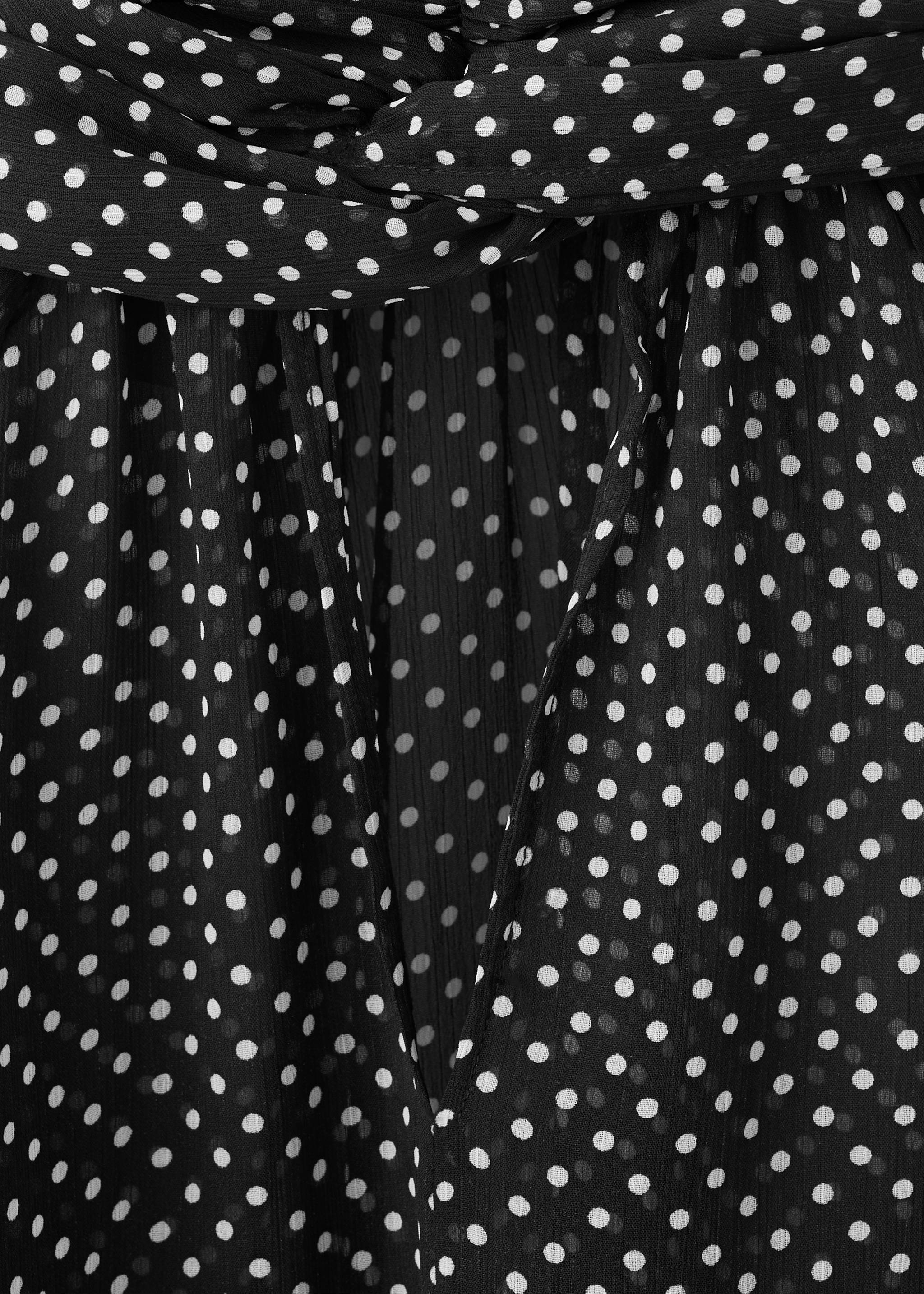 Polka dot high-neck blouse - Details of the article 8, Black. Ref: 27075827-01.