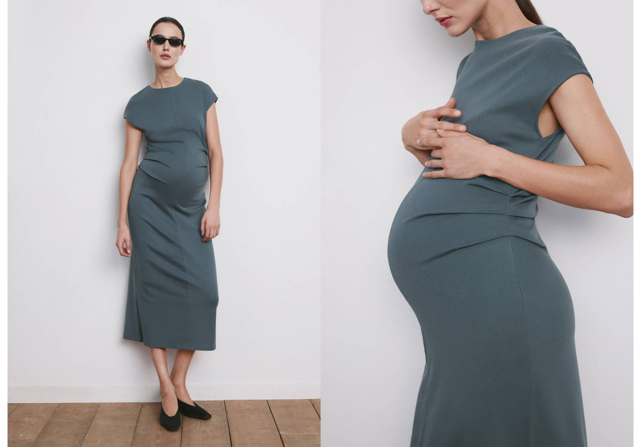 Cotton maternity dress - Panoramic plane