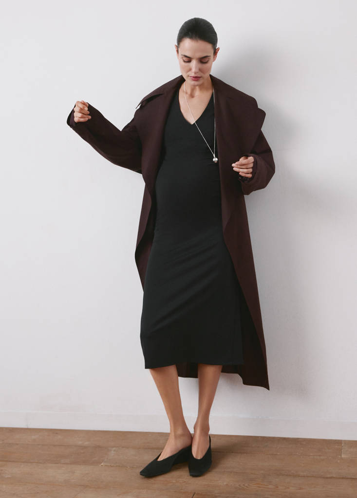 Long maternity dress — Black