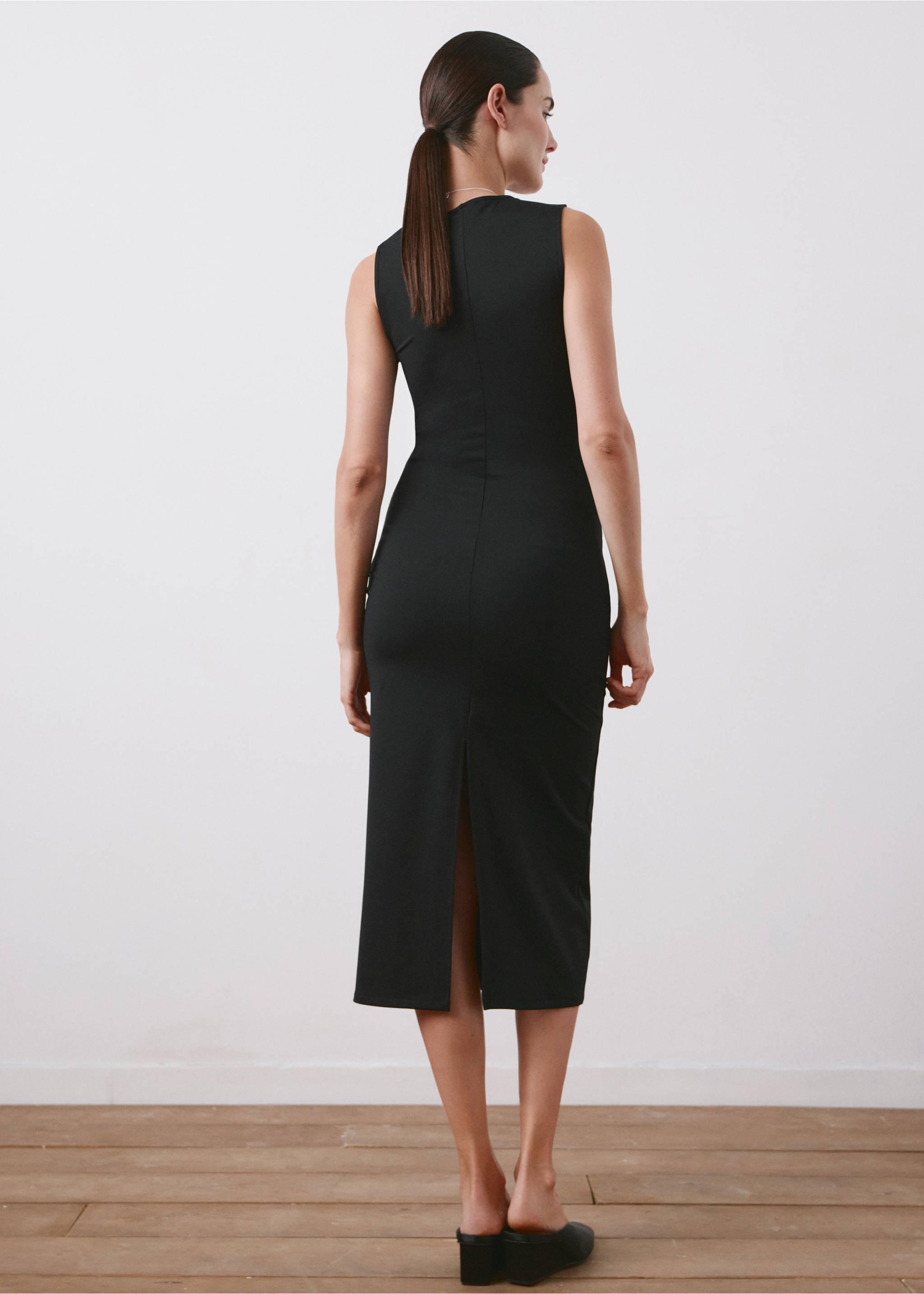 Robe de grossesse longue - Verso de l’article, Noir. Ref: 27075830-00.