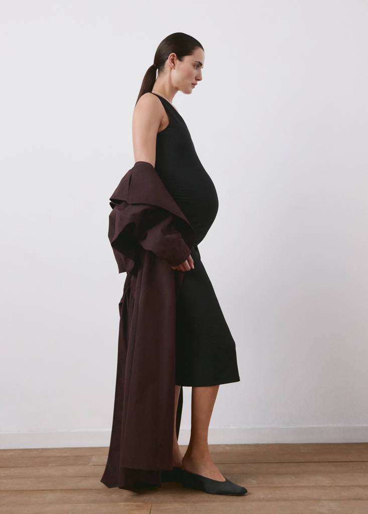Long maternity dress — Black
