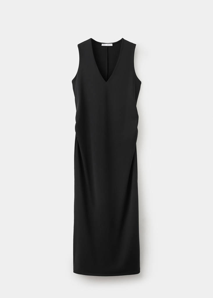 Long maternity dress — Black
