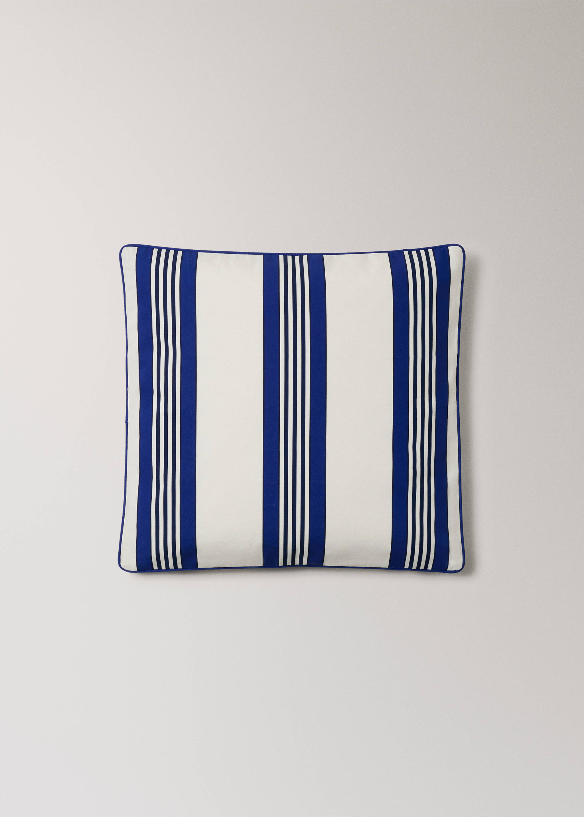 Striped print 100% cotton cushion cover 50x50 cm - Article without model, Blue. Ref: 27075832-00.