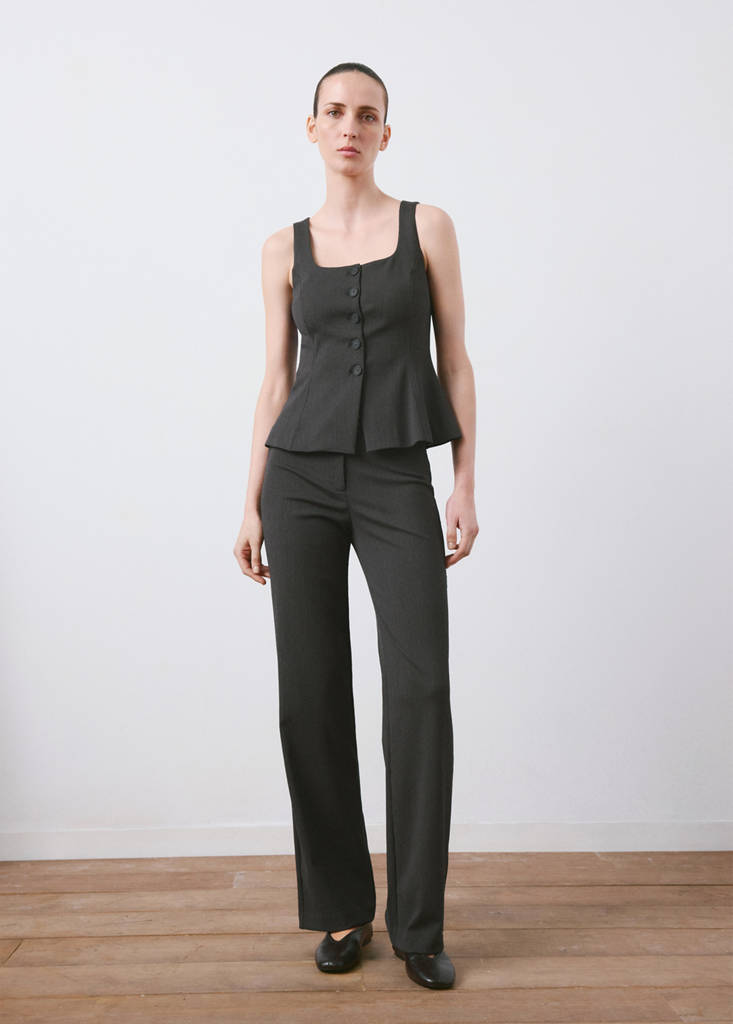 Peplum button waistcoat — Grey