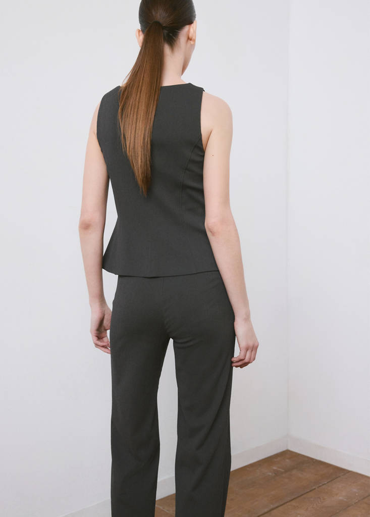 Peplum button waistcoat — Grey