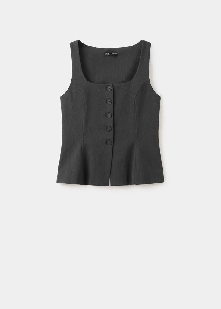 Peplum button waistcoat — Grey