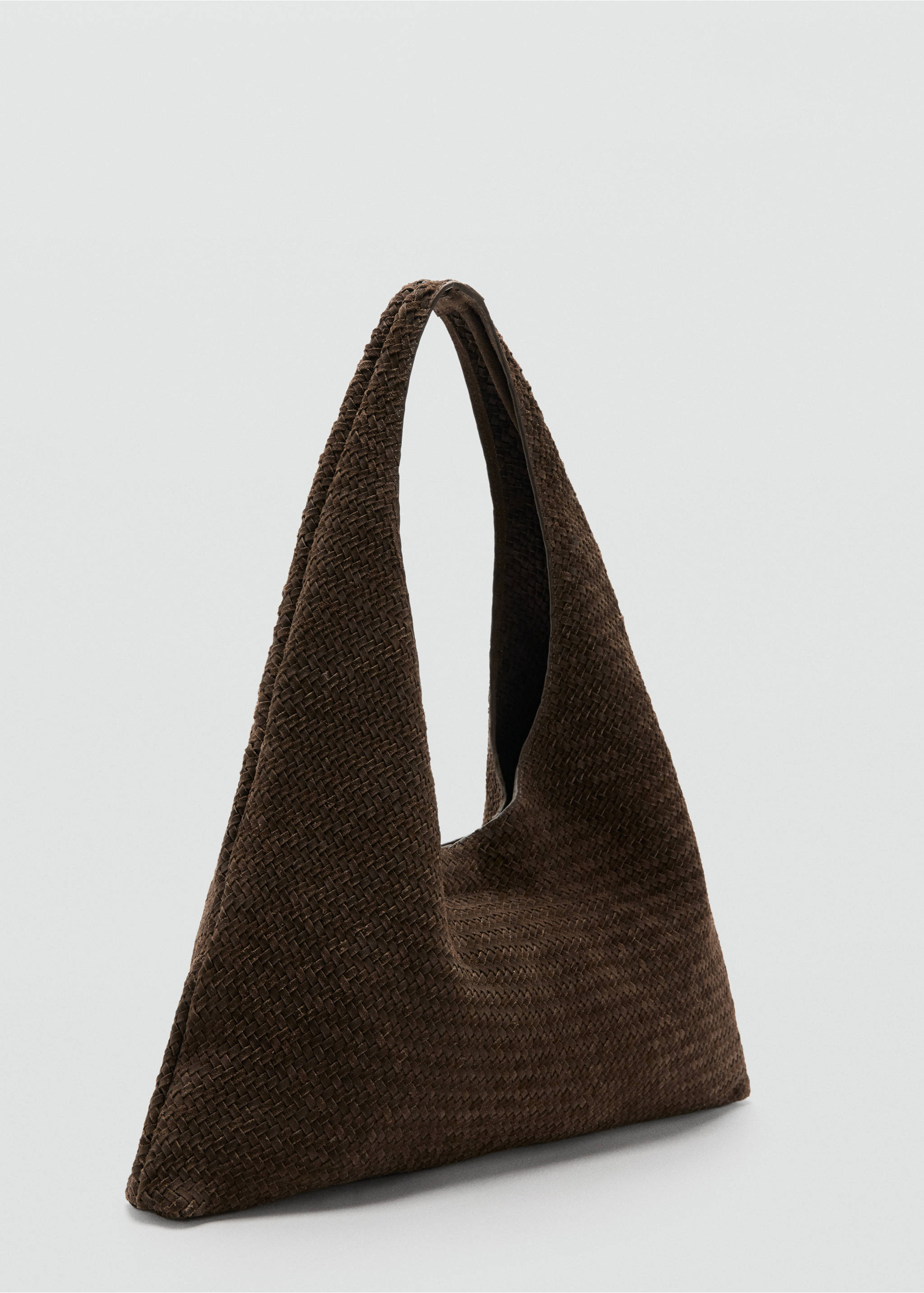 Braided leather shoulder bag - Medium plane, Brown. Ref: 27075834-00.