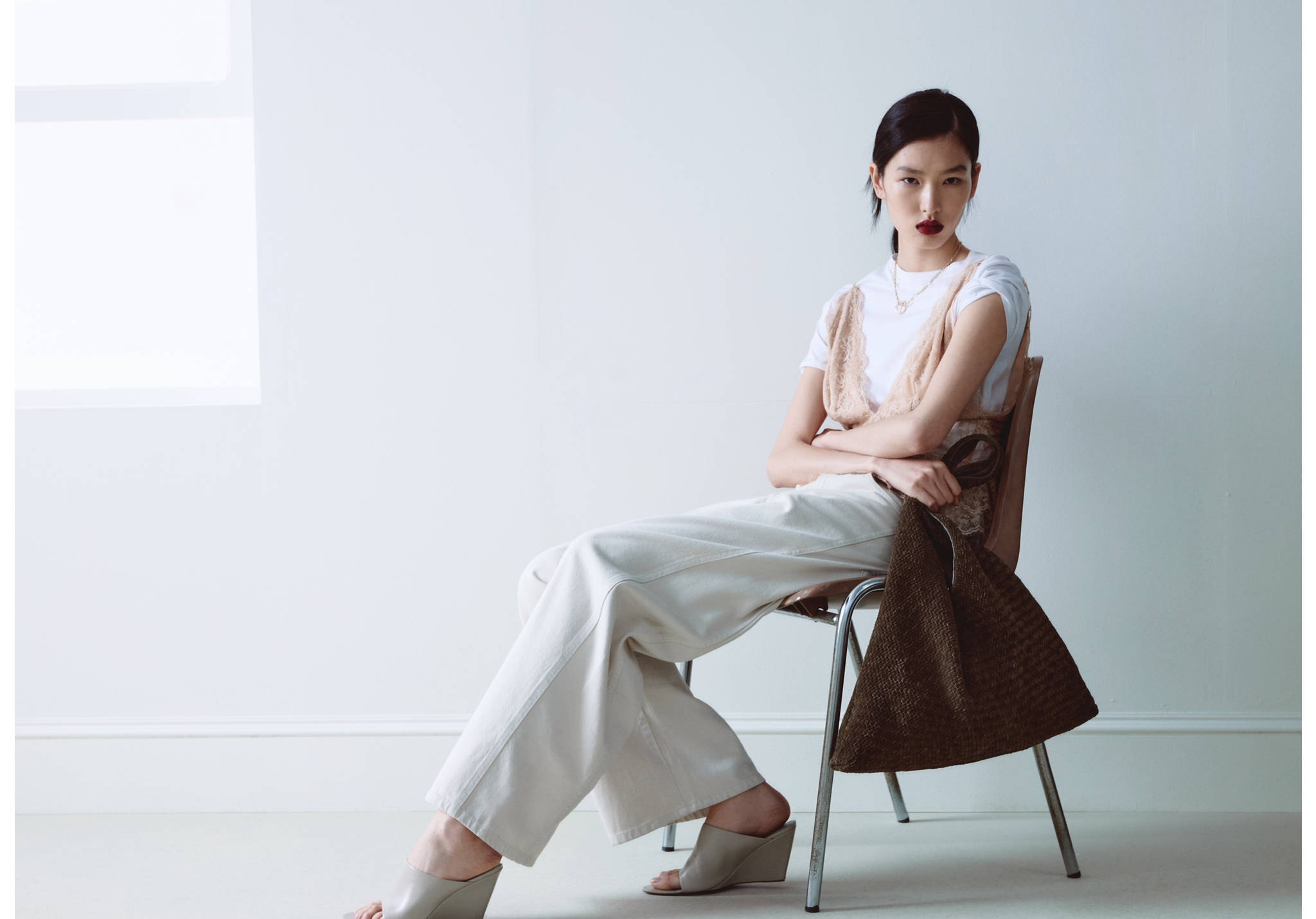 Braided leather shoulder bag - Panoramic plane