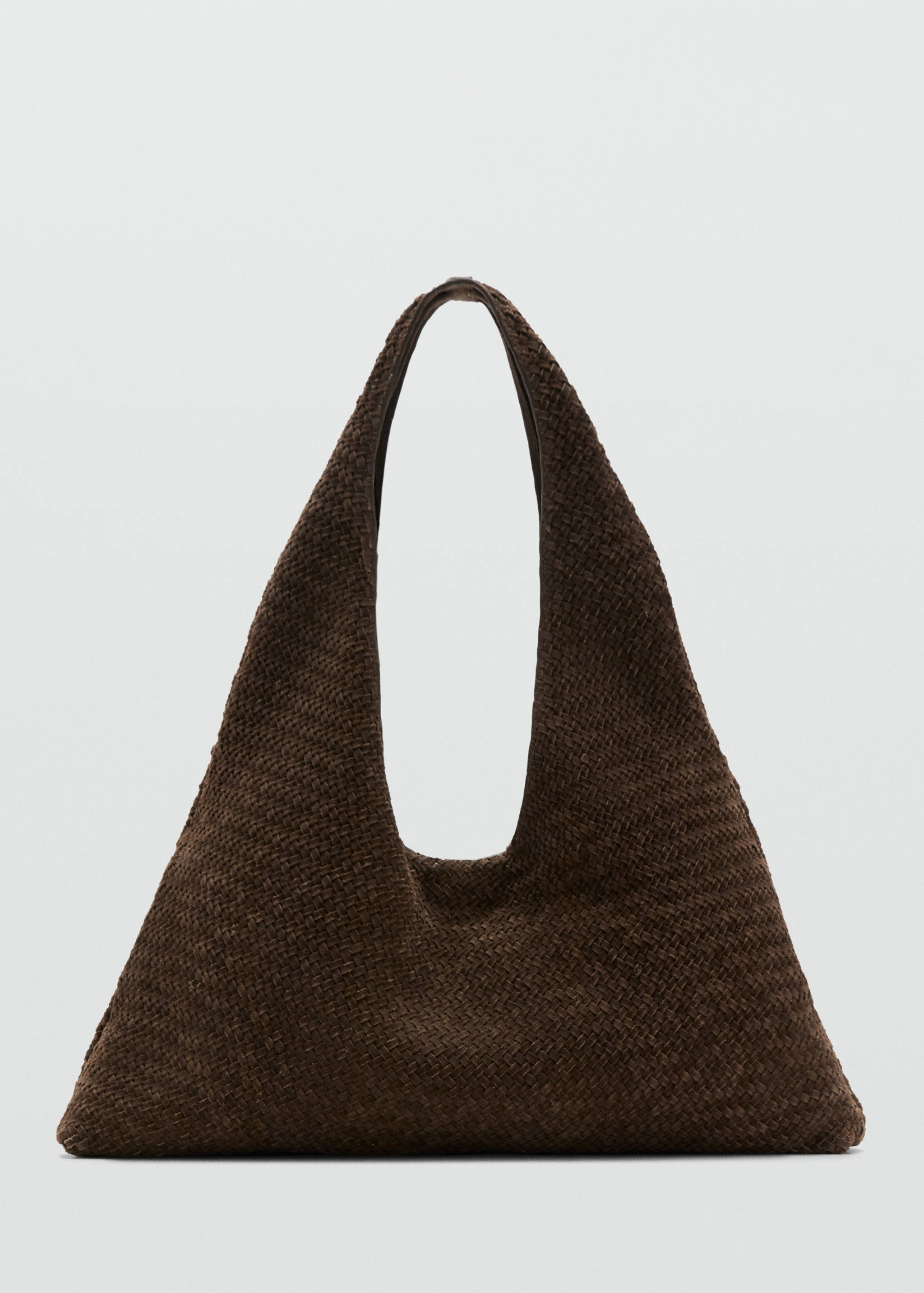 Large braided leather shoulder bag - Article without model