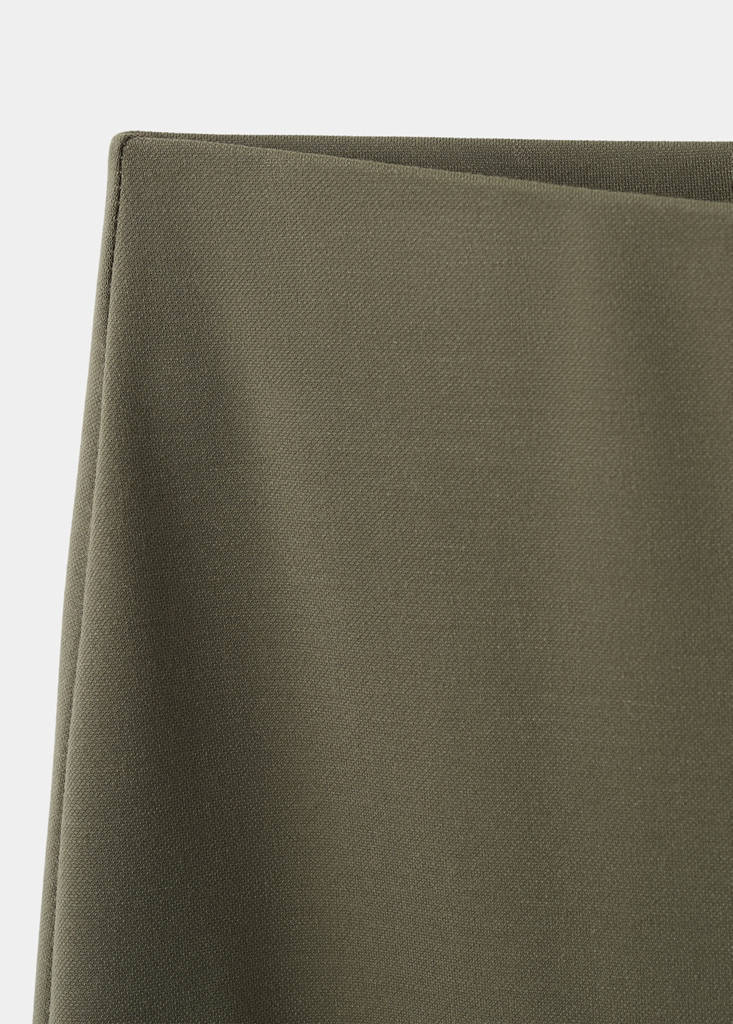 Straight-fit trousers with elastic waist — Khaki