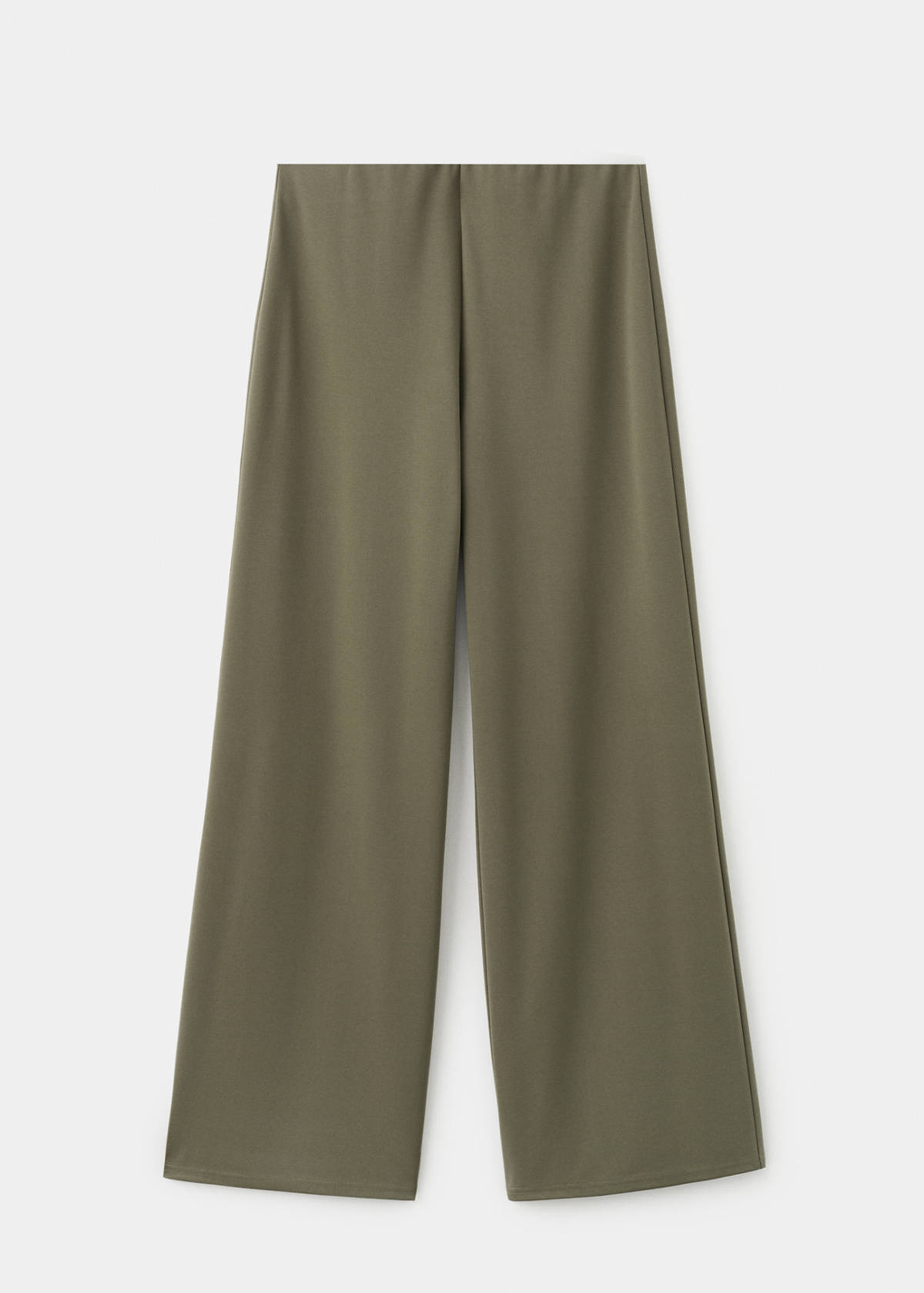 Straight-fit trousers with elastic waist — Khaki