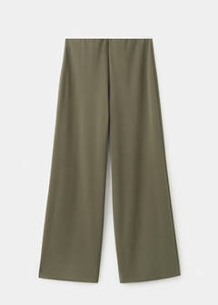 Straight-fit trousers with elastic waist — Khaki 8