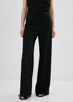 Straight-fit trousers with elastic waist — Black 1