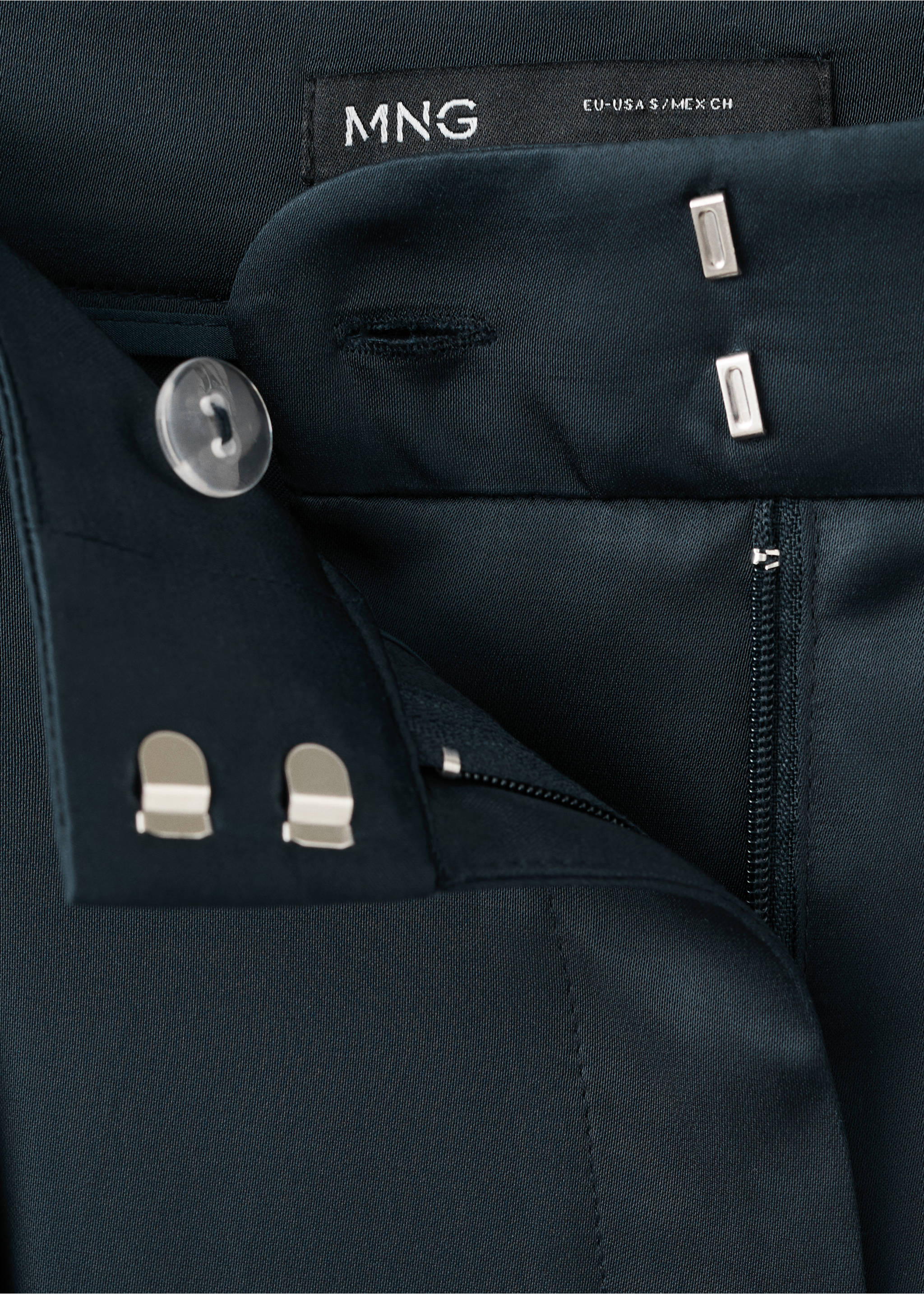 Satinierte gerade Hose - Detail des Artikels 8, Blau. Ref: 27075836-00.