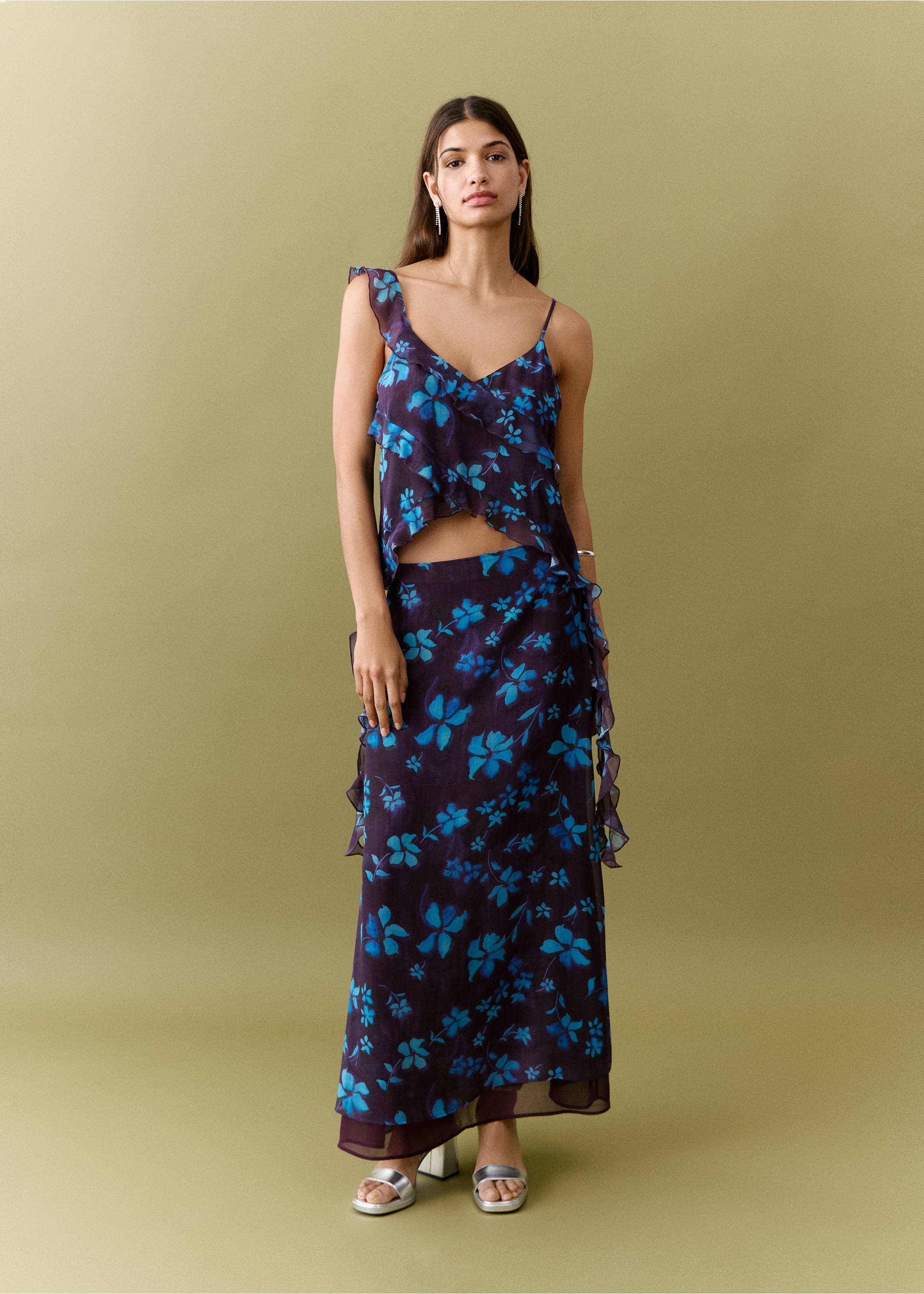 Ruffled flowy top - General plane, Purple. Ref: 27075837-00.