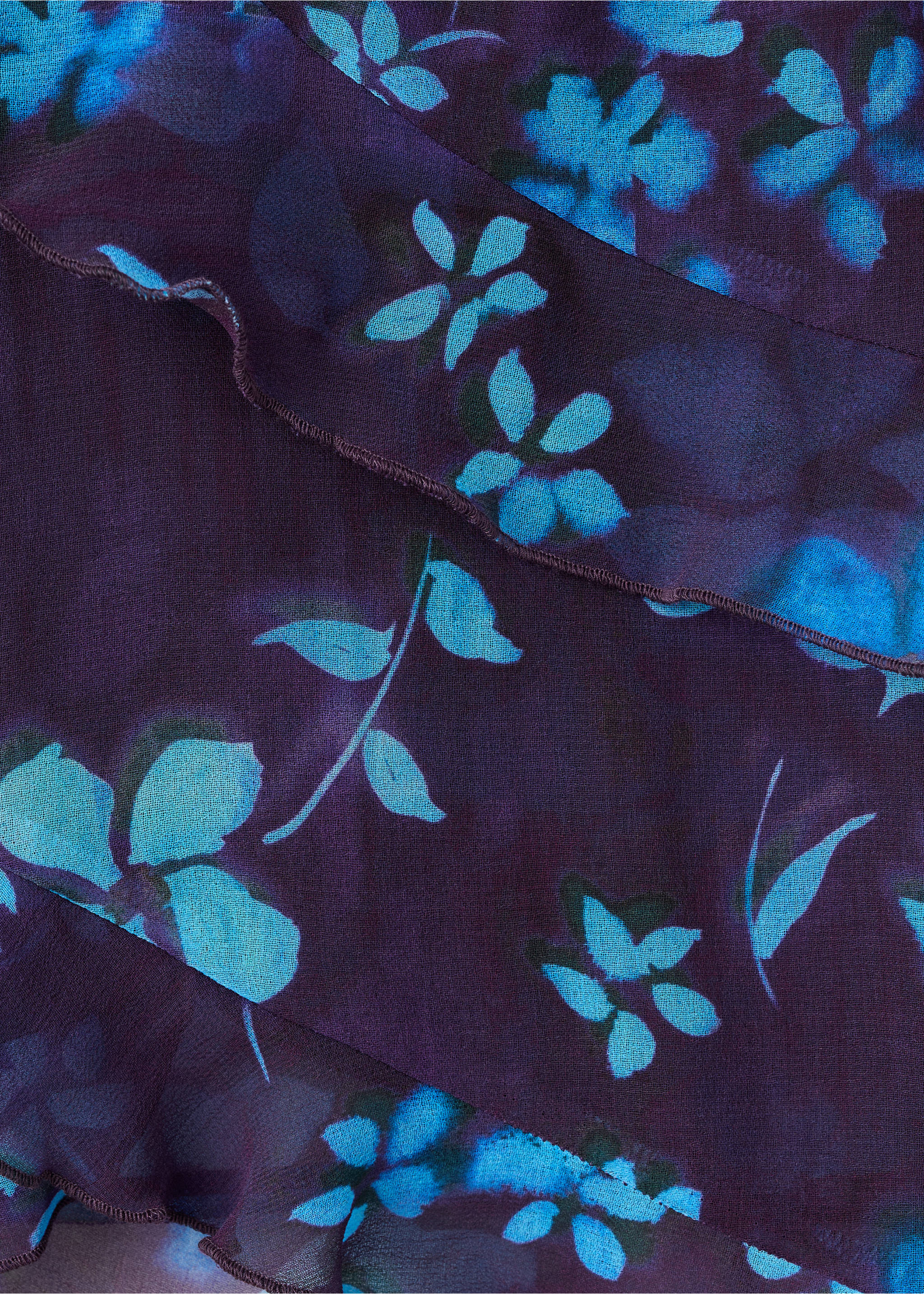 Ruffled flowy top - Details of the article 8, Purple. Ref: 27075837-00.