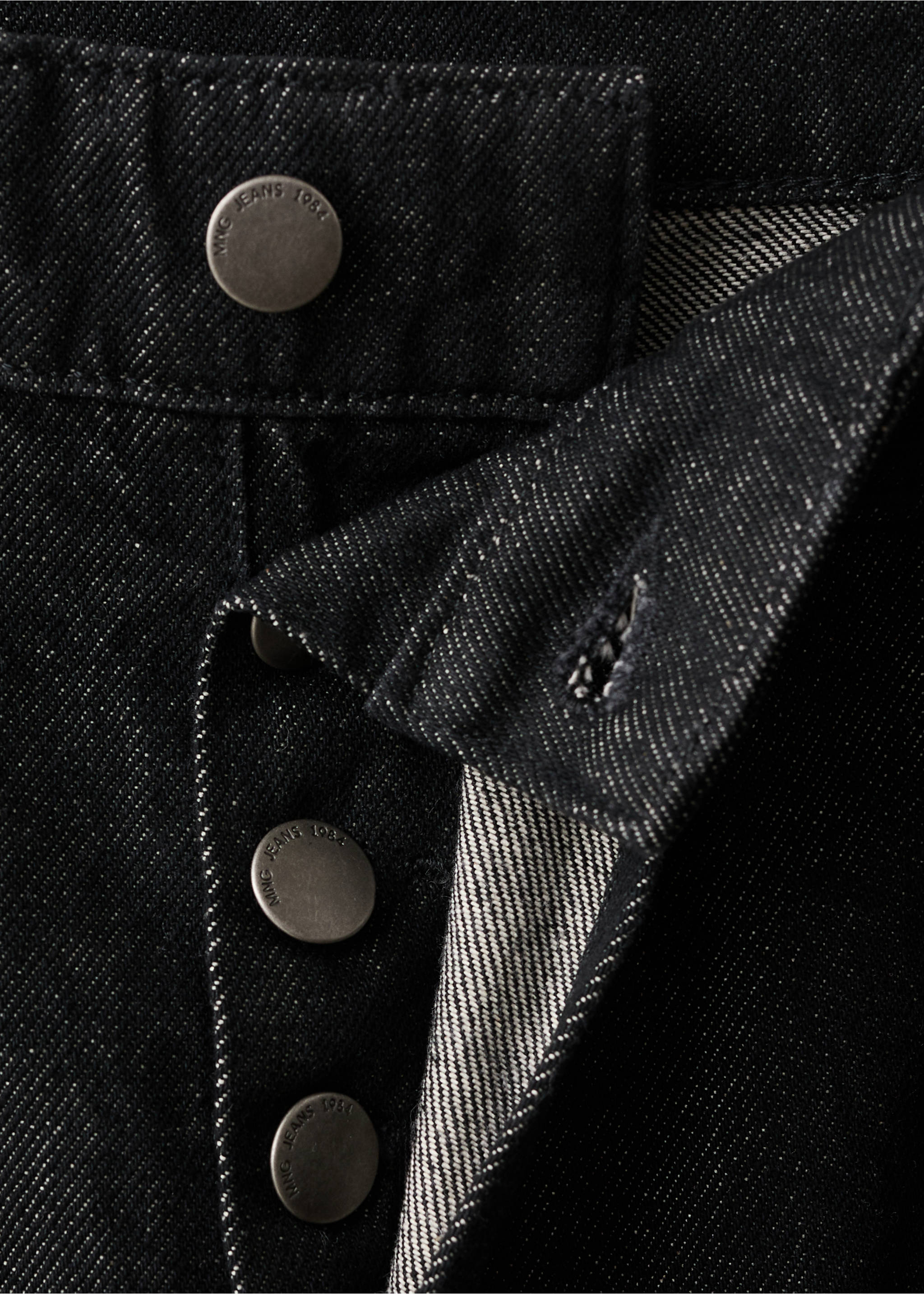 High-rise balloon jeans - Details of the article 8, Black. Ref: 27075838-00.