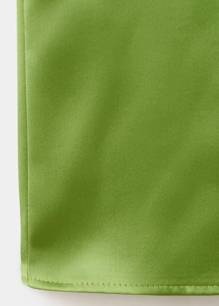 Satin straight-fit trousers — Green