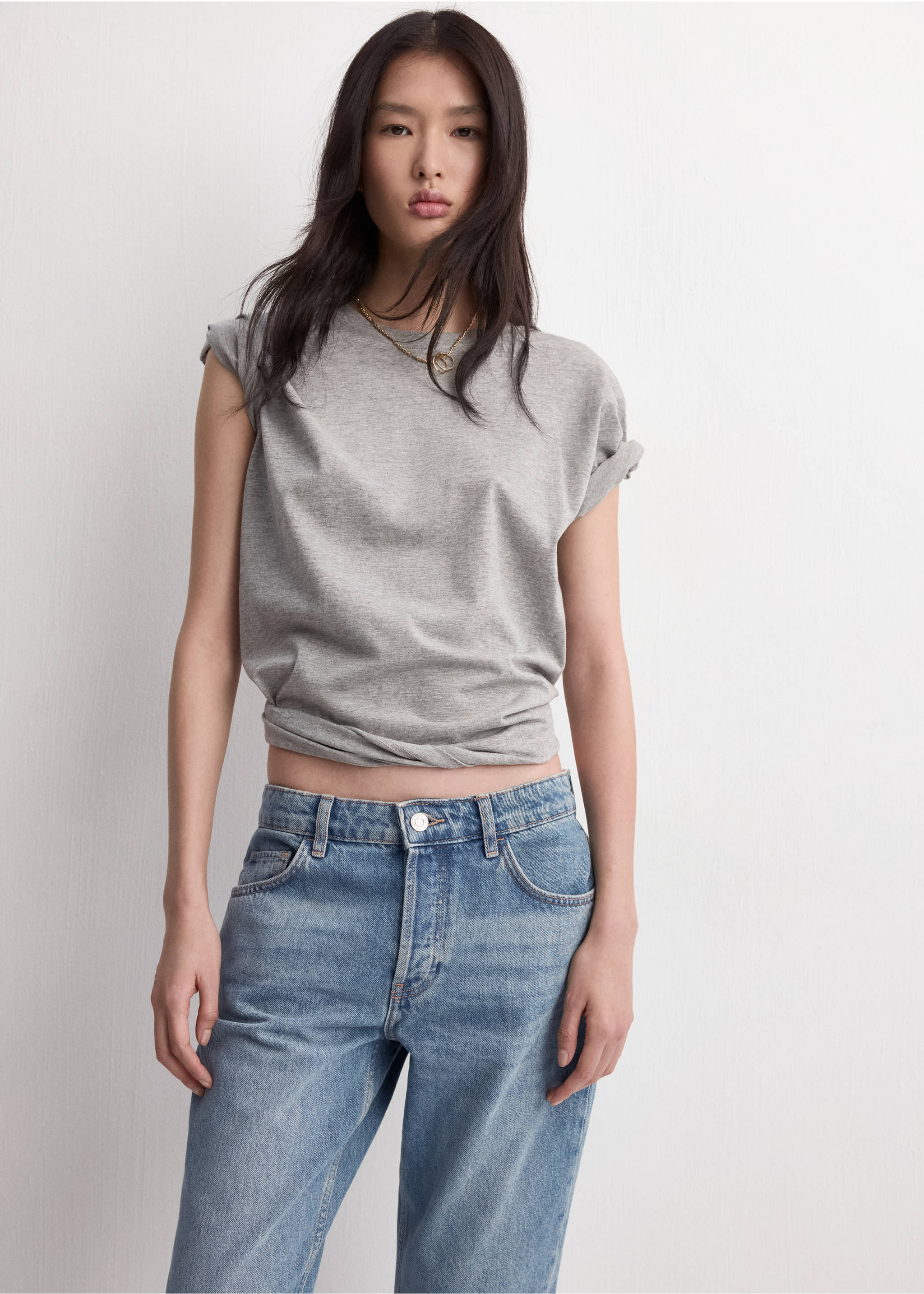 Jean droit taille basse - Détail de l'article 1, Bleu moyen. Ref: 27075840-00.