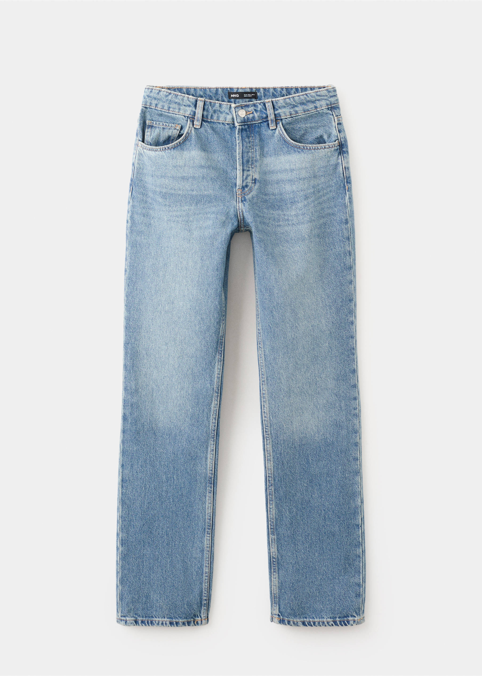 Straight low-waist jeans - Article without model, Medium Blue. Ref: 27075840-00.
